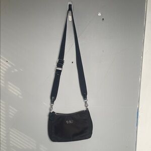 Guess Black Nylon Multi Zip Crossbody Purse normcore neutral capsule Y2K